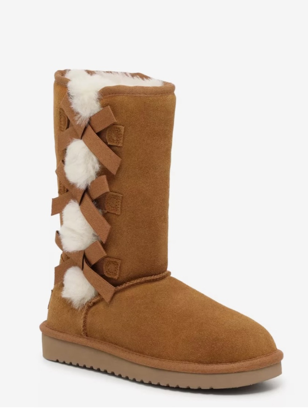 Koolaburra by UGG Victoria Tall Boots Kids Size 3 Chestnut Brown Like New Cozy